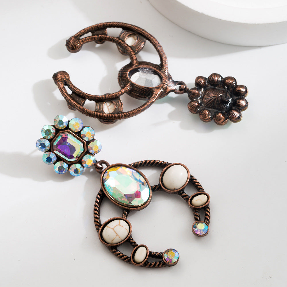 Wholesale Ethnic style teardrop-shaped turquoise earrings bohemian style earrings